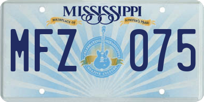 MS license plate MFZ075