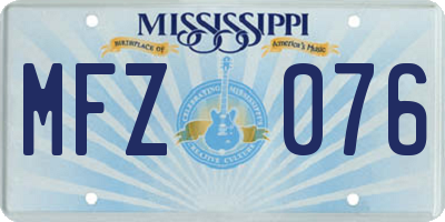 MS license plate MFZ076