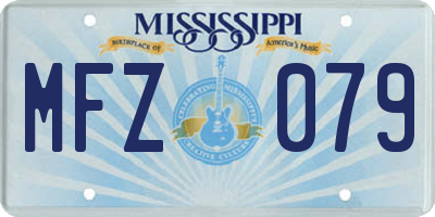 MS license plate MFZ079