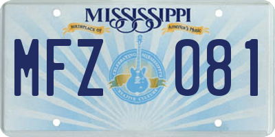 MS license plate MFZ081