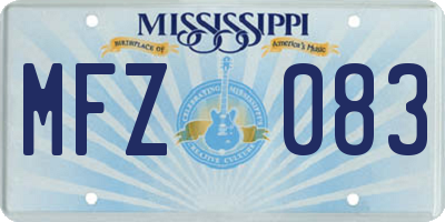 MS license plate MFZ083