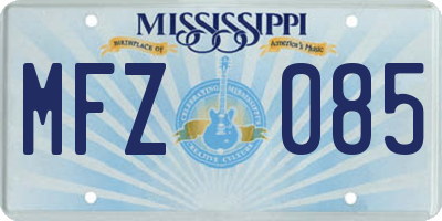 MS license plate MFZ085