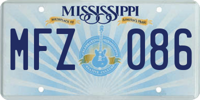 MS license plate MFZ086