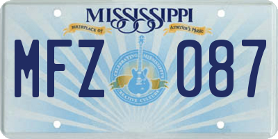 MS license plate MFZ087