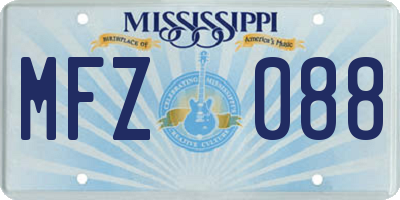 MS license plate MFZ088