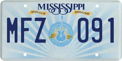 MS license plate MFZ091