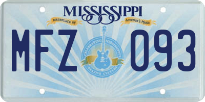 MS license plate MFZ093