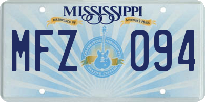 MS license plate MFZ094