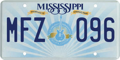 MS license plate MFZ096