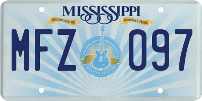MS license plate MFZ097