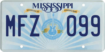 MS license plate MFZ099