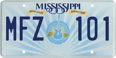 MS license plate MFZ101