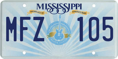 MS license plate MFZ105