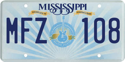 MS license plate MFZ108