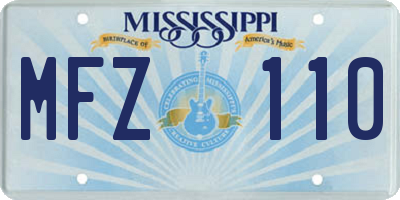 MS license plate MFZ110