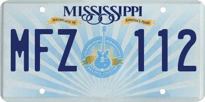 MS license plate MFZ112