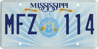 MS license plate MFZ114