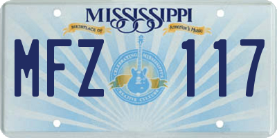 MS license plate MFZ117