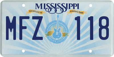 MS license plate MFZ118