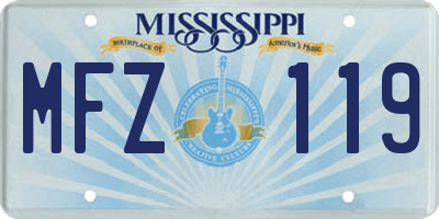 MS license plate MFZ119