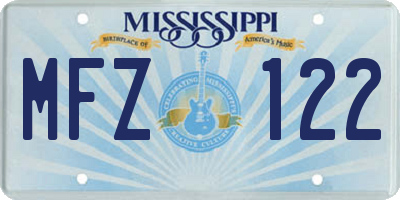 MS license plate MFZ122