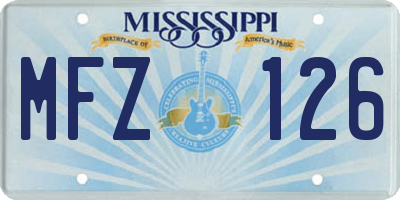MS license plate MFZ126