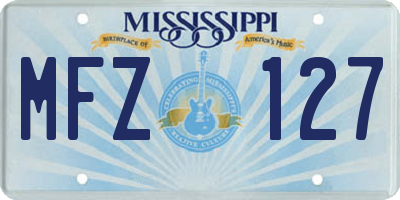 MS license plate MFZ127
