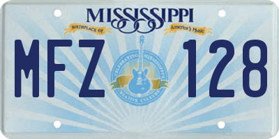 MS license plate MFZ128