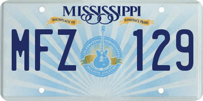 MS license plate MFZ129