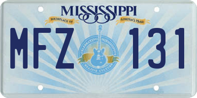 MS license plate MFZ131