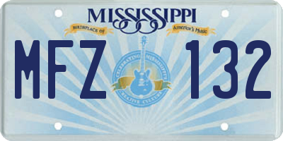 MS license plate MFZ132