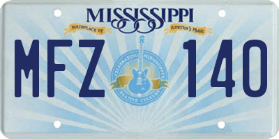 MS license plate MFZ140