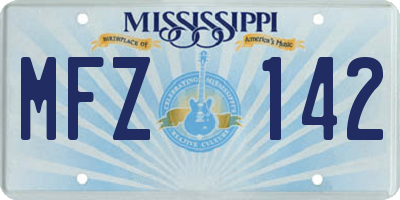 MS license plate MFZ142