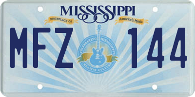 MS license plate MFZ144