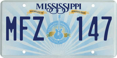 MS license plate MFZ147