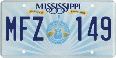 MS license plate MFZ149