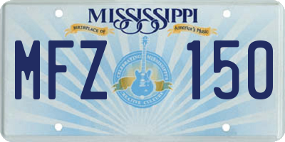 MS license plate MFZ150