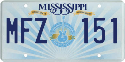 MS license plate MFZ151