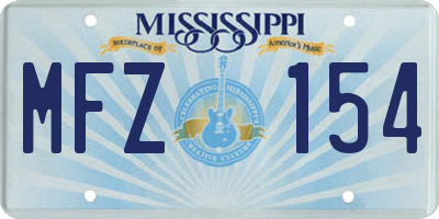 MS license plate MFZ154