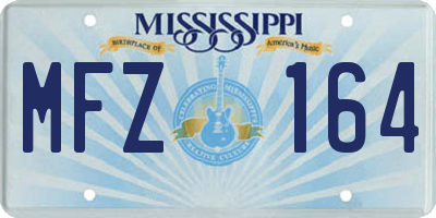MS license plate MFZ164