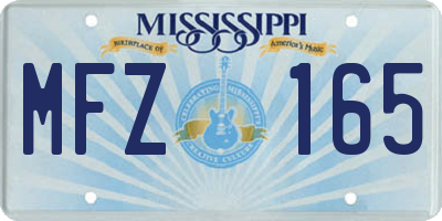MS license plate MFZ165