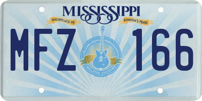 MS license plate MFZ166