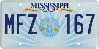 MS license plate MFZ167