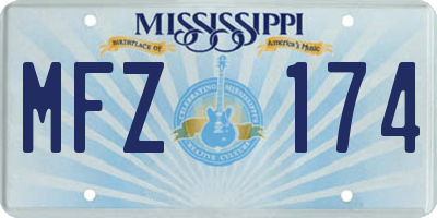 MS license plate MFZ174