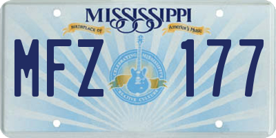 MS license plate MFZ177