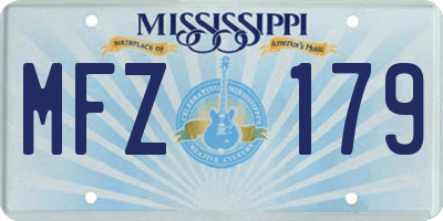 MS license plate MFZ179