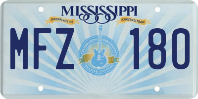 MS license plate MFZ180