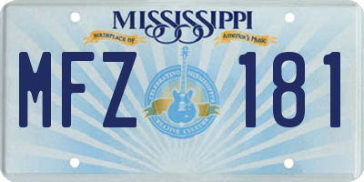 MS license plate MFZ181