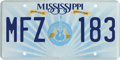 MS license plate MFZ183