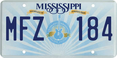 MS license plate MFZ184